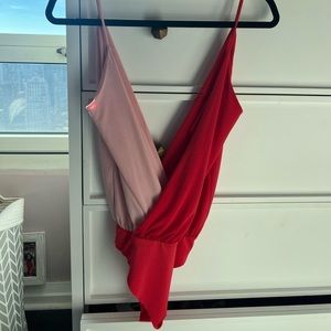 Bodysuit red and pink Bershka